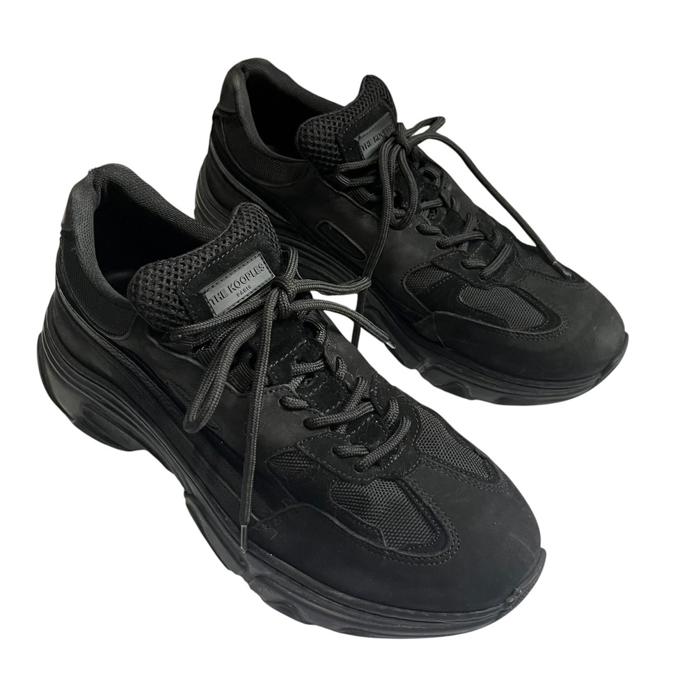 The Kooples Men's Chunky Sneakers 9 Black Lace Up Casual Streetwear Dadcore